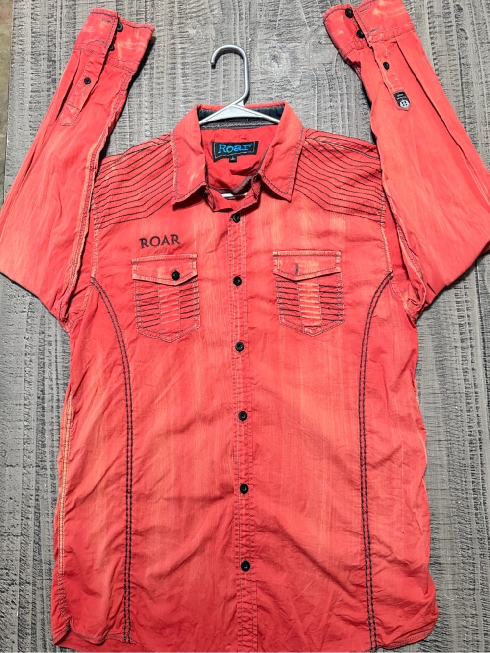 Roar Men's Coral Button-Up Shirt